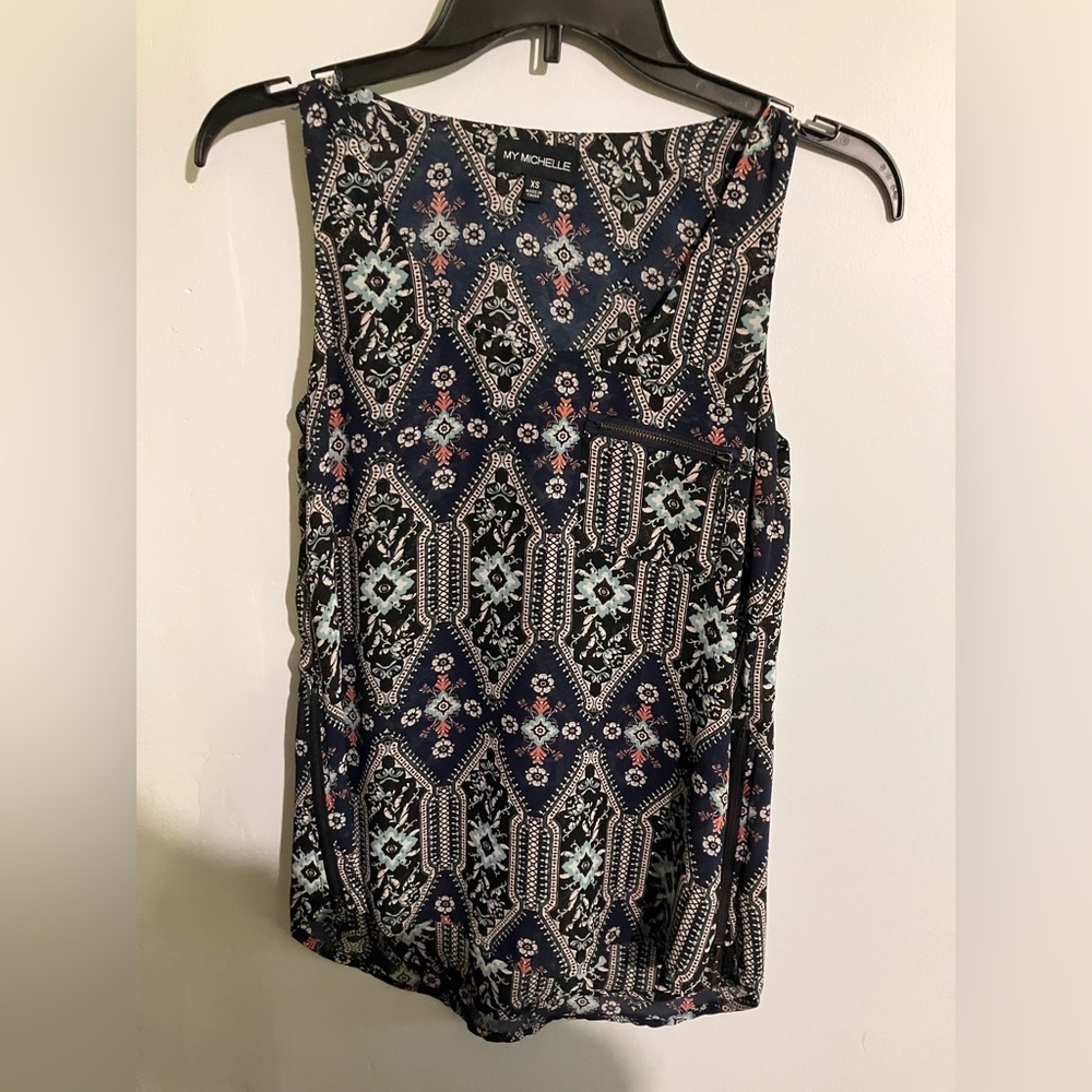 My Michelle Sheer Navy Blouse size XS